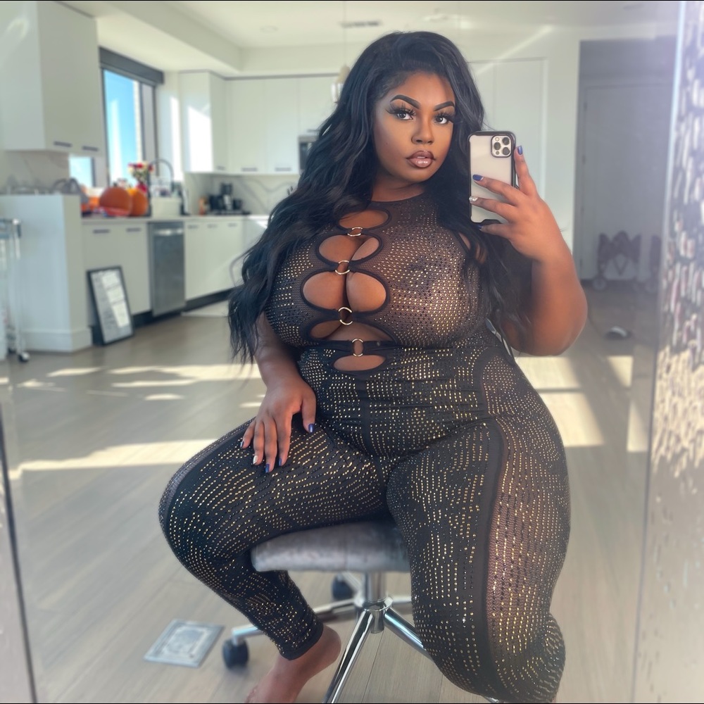 Rhinestone jumpsuit from fashion nova